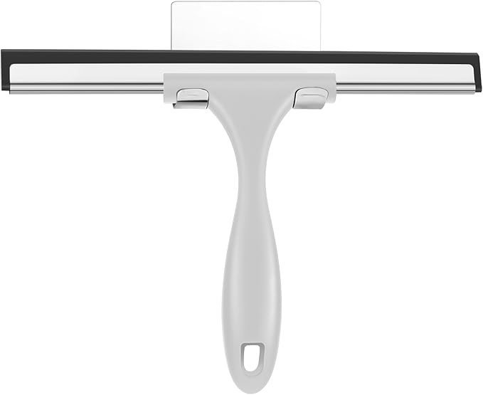 SetSail Shower Squeegee for Glass Doors All-Purpose Squeegee for Shower Glass Heavy Duty Window Squeegee with Hook for Tile, Sink, Mirror, Car Windshield Cleaning 10 Inches