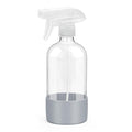 Rionisor Glass Spray Bottles with Silicone Sleeve Protection, Empty 16 oz Refillable Containers, Reusable Spray Bottles with Adjustable Nozzle for Hair, Cleaning Solutions, Essential Oils 1 Pack Grey
