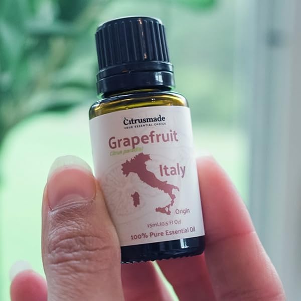 Grapefruit Essential Oil - Direct from Citrusmade in Sicily - Natural Aceite de Pomelo for Skin and Energy - Aromatherapy | 100% Pure Therapeutic Grade (15ml)
