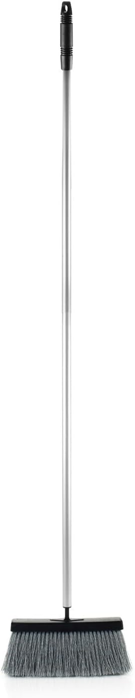 Fuller Brush Deep Reach Slender Broom – Lightweight Indoor Broom with Split-End Bristles – 11-Inch Sweeping Path – 48-Inch Handle with Hanging Hook – Black