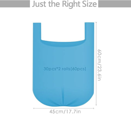 2-4 Gallon Portable Trash Bags, Thicken Vest type Small Garbage Bags for Office, Kitchen, Bedroom and more, 60 Counts Blue