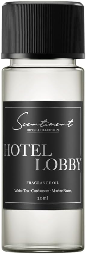 Scentiment Diffuser Oil - Hotel Lobby | Aromatherapy Fragrance |Inspired by 5-Star Hotels | Luxurious Scent with Notes of White Tea, Bergamot, Orange Blossom, Amber & Marine |20ml