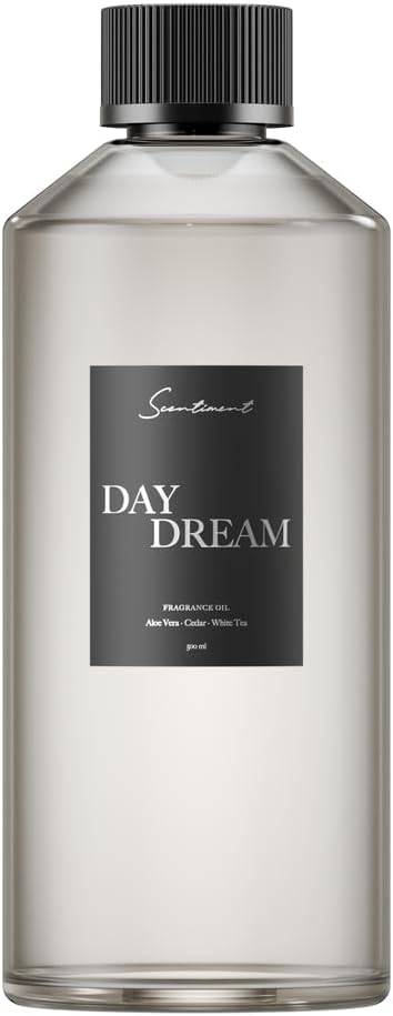 Scentiment Diffuser Oil - Day Dream | Inspired by Luxury Five Star Hotel White Tea Scent | Aromatherapy Home Fragrance| Luxurious Scent with Notes of Aloe Vera, Cedar, White Tea (500 mL)
