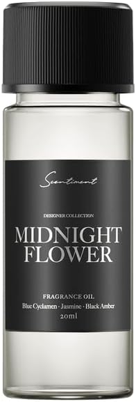 Scentiment Diffuser Oil - Midnight Flower Designer Collection | Aromatherapy Home Fragrance | Luxurious Scent with Notes of Blue Cyclamen, Jasmine, Black Amber (20ml)