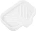 MicoYang Silicone Bathroom Soap Dishes with Drain Spout-Bathroom and Kitchen Sink Organizer,Sponge Holder,Dish Soap Tray,Perfect for Dispenser,Scrubber,Bottle,Cup on Sink or Counter-White 4.9"×3.2"