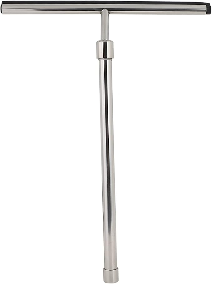 Extendable Stainless Steel Squeegee Telescoping Shower Glass & Window Cleaner with Scraper Blade for Bathroom Car Mirror Tile Professional Reach Tool with Adjustable Handle