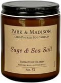 Park & Madison Sea Salt & Vetiver Soy Candle – Refreshing Earthy Scent with Ocean Air, Aquatic Florals & Warm Musk – Eco-Friendly Amber Jar, Non-Toxic, Long-Lasting Scented Candle (8 oz)