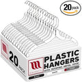 Mainetti Clear Plastic Clothes Hangers 20 Pack | 17-Inch Space Saving Hangers with 360 Swivel Metal Hook & Notches for Straps | Closet Hangers Ideal for Shirts, Tops, Dresses and Jackets (5400SCR20)