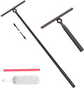 EHOMGUI Shower Squeegee for Glass Doors, Window Squeegee for Home,Squeegee with Telescopic Extension Pole,Professional Window Cleaning Tool, Black, for Mirror, Glass, Ceramic Tile