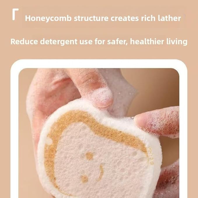 Jartfaui Carton Kitchen Wood Pulp Dish Sponge Scrubber, Dual-Sided Sponge, Reusable Household Cleaning Cloth for Dishes Furniture, Quick-Drying & Gentle on Non-Stick Cookware
