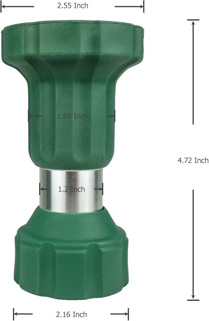H2O WORKS Garden Hose Nozzle Heavy Duty Metal Water Nozzle with Adjustable Watering Patterns High Pressure Hose Nozzle Sprayer, Pefect for Washing and Cleaning