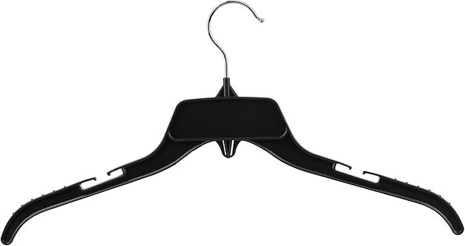 DEILSY™ Black Plastic Hangers – Durable Black Clothes Hangers, Slim Clothing Hangers for Organizing Shirts, Dresses, Jackets, and Coats in Your Closet - 100 Pack
