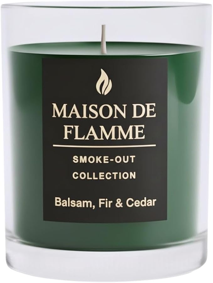 Balsam, Fir & Cedar Scented Candle – 150g / 5.3 oz Soy Wax Blend, Hand-Poured Candle with Cotton Wick & 10% Fragrance Load – Fresh Pine & Cedarwood Home Candle for Holiday