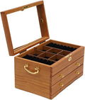 Eapmic Extra Large 3 Layers Wooden Jewelry Box Jewelry Case Cabinet Armoire Ring Necklacel Gift Storage Box Organizer(3 Layers,W/mirror)
