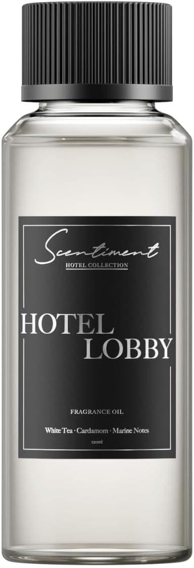 Scentiment Diffuser Oil - Hotel Lobby | Aromatherapy Fragrance |Inspired by 5-Star Hotels | Luxurious Scent with Notes of White Tea, Bergamot, Orange Blossom, Amber & Marine (120ml)