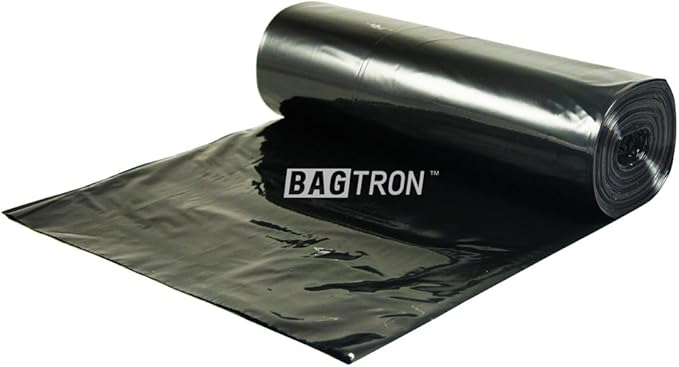 Bagtron 45 Gallon Trash Bags, 30 Micron Heavy Duty Pure LDPE Garbage Can Liners, 40" x 46" Large, Black, 100 Count