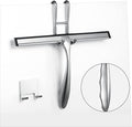 steauty Shower Squeegee for Glass Doors,12-Inch Shower Glass Squeegee, Sliver Shower Squeegee for Shower Doors,Mirror,Windows, with Shower Door Hook and Adhesive Hook