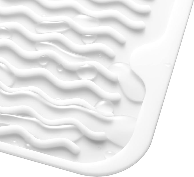 MicoYang Silicone Dish Drying Mat for Multiple Usage,Easy clean,Eco-friendly,Heat-resistant Silicone Mat for Kitchen Counter or Sink,Refrigerator or Drawer Liner White S 12 inches x 6 inches