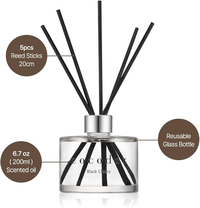 COCODOR Signature Reed Diffuser Set/Freesia&Pear / 6.7oz /1 Pack/Home Fragrance Diffuser, Oil Scent Diffuser for Bathroom Shelf Decor