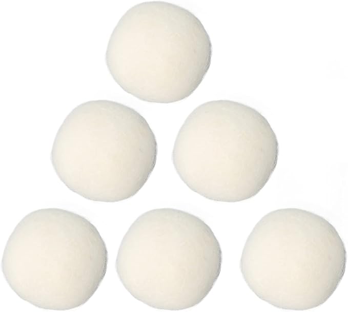 Dryer Balls, 6pcs Wool Drying Balls, Reusable Static Reduction Time Saving Skin Friendly Softener for Clothes