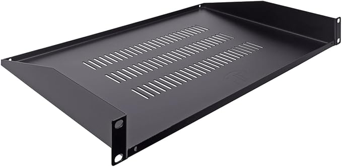 NavePoint Cantilever Server Shelf Vented Shelves Rack Mount 19 Inch 1U Black 10 Inches (250mm) deep