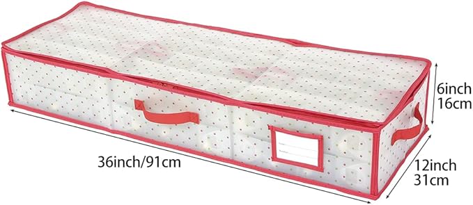 Sattiyrch Plastic Christmas Ornament Storage Box with Trays,Customizable Dividers, Dust-Proof Durable Ornament Organizer Holder,Christmas Storage Containers,Holds 96 x 3 Ornaments