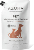 Azuna Pet Odor Eliminator for Strong Odor Gel | Plant Powered Australian Tea Tree Oil | Dog and Cat Room Deodorizer | Pet and Child Friendly | Cedarwood Scent | 24oz Refill