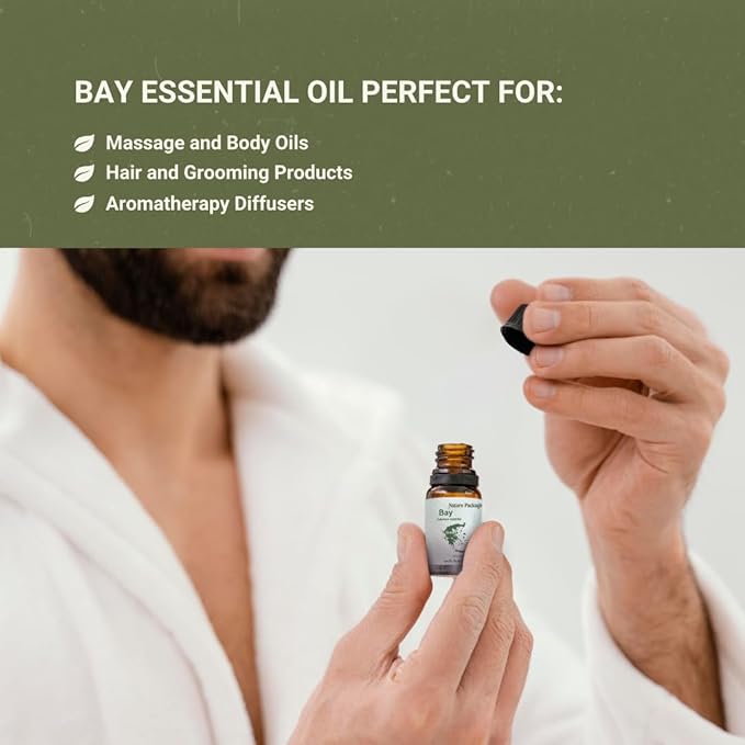 Bay Essential Oil - Direct from Greece - Steam Distilled - Laurel for Aromatherapy, Massage, Diffuser, DIY Candle and Soap Making - 5ml