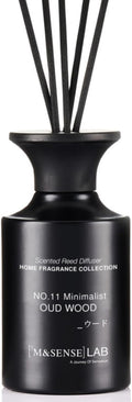 M&SENSE Reed Diffuser Set, 10.14 fl oz Large Reed Diffuser, Oud Wood Scented with Natural Essential Oils, Long Lasting with 7 Sticks, Non-Toxic Home Fragrance Reed Diffuser for Bedroom, Bathroom