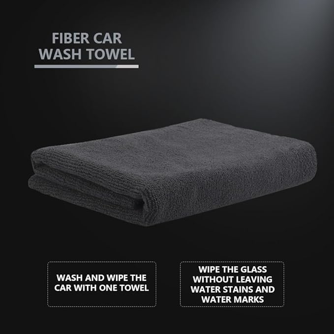 SPTA Microfiber Cleaning Towel, Microfiber Cleaning Cloth for Car Washing, 12 Pack Streak-Free, Ultra Absorbent, Washable for All Purpose Terry Microfiber Towels, 16.1in x 16.1in, 350GSM, Grey-MT038