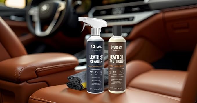 Leather Cleaner and Conditioner Kit – 2×16oz | Leather Cleaner for Car Seats, Furniture, Couches, Shoes & Boots | pH-Balanced, Non-Greasy, Restores & Protects All Leather