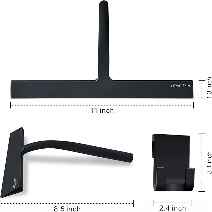 Silicone Rubber Blade & Hook Shower Window Squeegee 11" in Width Silicone Car Squeegee Bathroom Squeegee for Shower Squeegee for Shower Doors Car Window