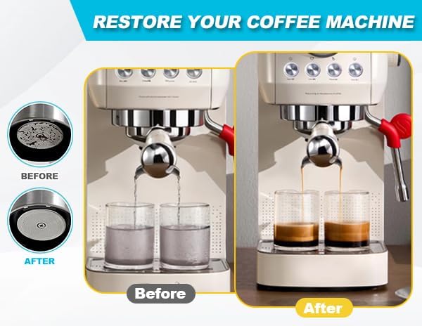 EKoBRIT Coffee Machine Descaler & Cleaner Tablets – 24 Count, Compatible with Nespresso, Keurig, Ninja, Breville, De’Longhi, Miele & More, Coffee Maker Cleaning Tabs for Drip & Espresso Machines