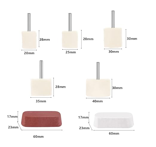 Tworider 14 Pcs Polishing Wheel Kit for Drill - Buffing Pad Set With 2 Compounds and 5 Felt Wheels for Aluminum, Stainless Steel, Chrome, Metal, Glass, Car Detailing
