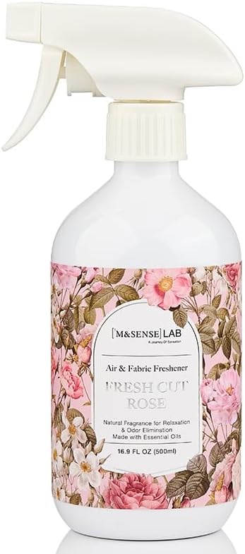 ‌M&SENSE Air & Fabric & Pet Odor Eliminator Spray - 16.9oz Large Size Natural Safe Air Freshener Rose Scented Deodorizer for Home Eliminates Smoke & Musty Smells, Ideal for ‌Dining Room Living Spaces