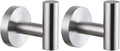 Brushed Stainless Steel Towel Coat Hooks Bathroom Clothes Garage Hotel Cabinet Closet Sponges Robe Hook Wall Mounted Round Kitchen Heavy Duty Bath Door Hanger 2 Pack