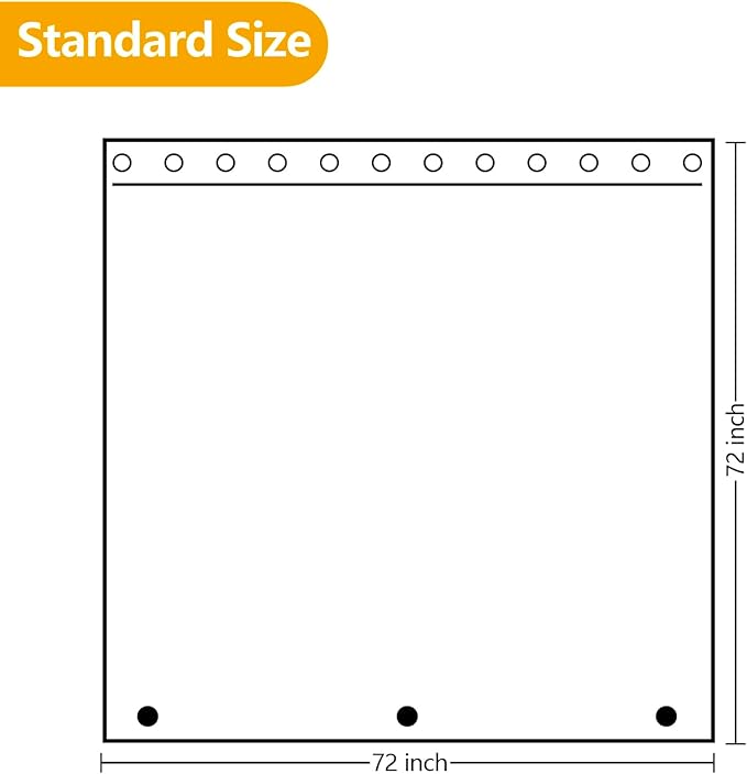Seenus Waterproof Fabric Shower Curtain Liner with 3 Extra-Large Magnets, 72 x 72 inch Washable Cloth Shower Liner Odorless Hotel Quality, Neutral White Lightweight Shower Curtain for Bathroom