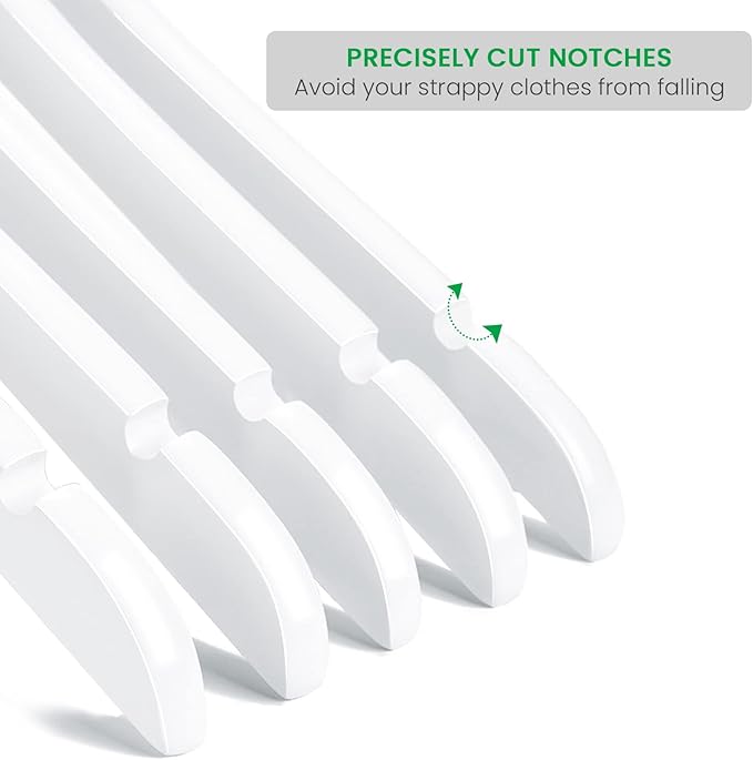 Nature Smile Wooden Coat Hangers Wood Shirt Dress Jacket Clothes Hangers with Extra Smooth Finish, 360 Degree Swivel Hook(10pcs White)