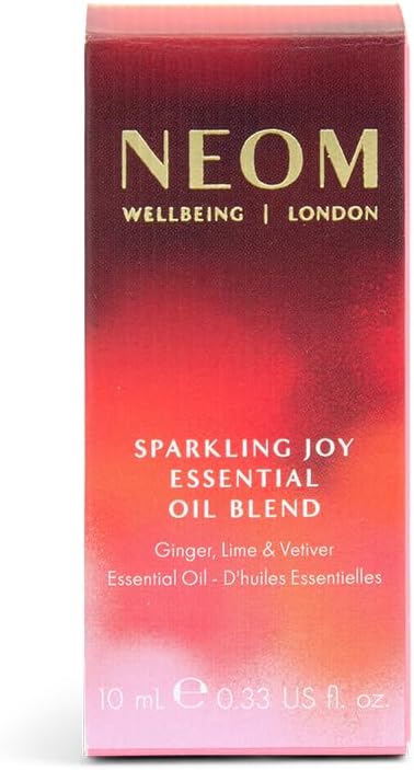 NEOM Sparkling Joy Essential Oil Blend I Ginger, Lime & Vetiver I 100% Natural Fragrance I Pure Essential Oils I Invigorating
