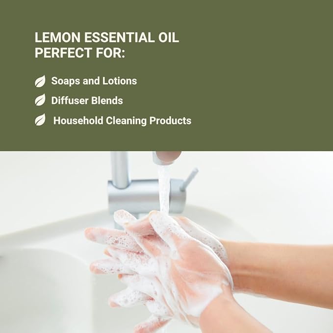 Lemon Essential Oil - Direct from Citrusmade Southern Italy - Cold Pressed - Aceite de Limón for Aromatherapy, Massage, Diffuser, DIY Candle and Soap Making - 8oz