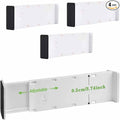 4 Pack Drawer Dividers for Clothes, 3.74" High 14.76"-25.79" Adjustable Expandable Dresser Drawer Organizer, Clear Plastic Separators for Dresser, Baby Clothing, Underwear, Cosmetic