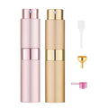 Tekson 8ml Travel Perfume Atomizer Refillable, Mini Cologne Spray Bottle Empty, Small Aftershave Portable Sprayer for Liquid Dispenser (Pink&Gold)
