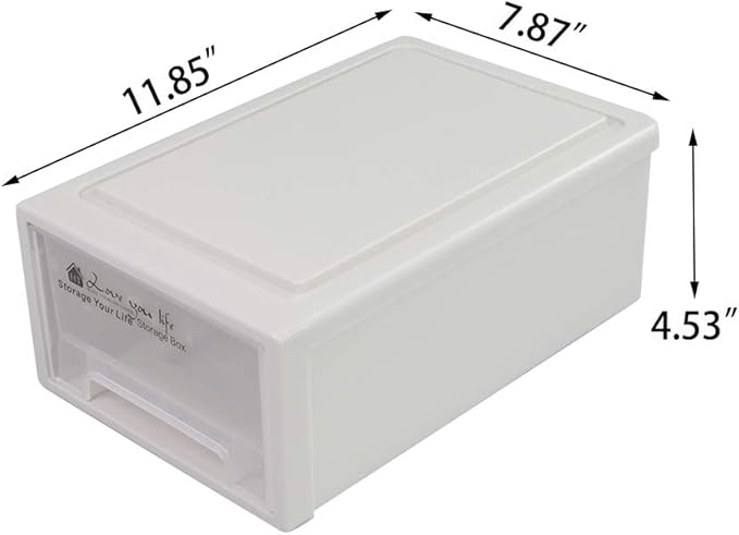 6 Quart Plastic Storage Drawers, Stackable Desktop Organizer, 3 Packs