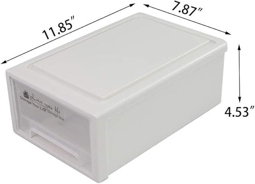 6 Quart Plastic Storage Drawers, Stackable Desktop Organizer, 3 Packs