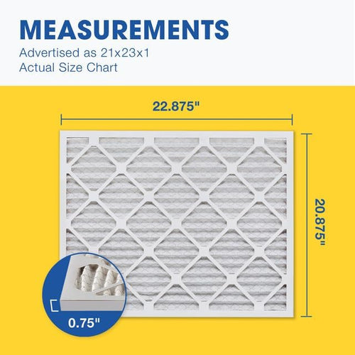 Aerostar 21x23x1 MERV 11 Pleated Air Filter, AC Furnace Air Filter, 6 Pack (Actual Size: 20 7/8" x 22 7/8" x 3/4")