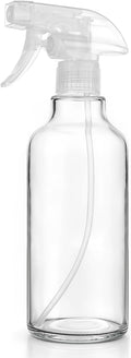 Hethyo Glass Spray Bottles 16.9oz Empty Spray Bottle Mist/Stream Spraying Small Refillable Containers for Hair Care, Cleaning Solutions, Plants, Essential Oils 1 Pack (Clear-1, 16.9oz)