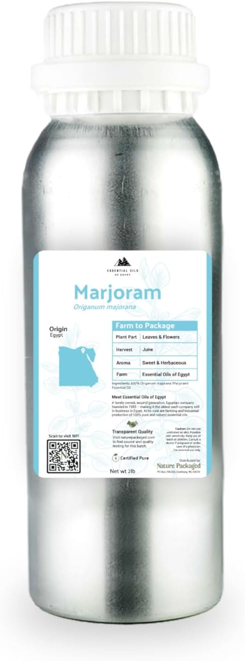 Marjoram Essential Oil - Aceite de Mejorana Direct from Egypt for Massage & Aromatherapy | Premium Therapeutic Grade (2lbs)