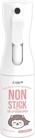 Lady N Non-Stick Coating Spray for Cat Litter Box and Self-Cleaning Litter Box | Alcohol-Free, Food Grade Waxing Formula, Prevents Sticking & Makes Cleaning Easy, 6 fl oz