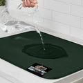 GORILLA GRIP Ultra Water Absorbent Microfiber Dish Drying Mat, 18x32, Quick Dry Thick Mesh, Slip Resistant Pad for Sink Dishes or Under Rack, Kitchen Counter Accessories, Machine Wash, Hunter Green