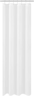 N&Y HOME Fabric Small Stall Shower Curtain Liner Extra Long 36 x 84 inches, Hotel Quality, Washable, Water Repellent, White Bathroom Curtains with Grommets, 36x84